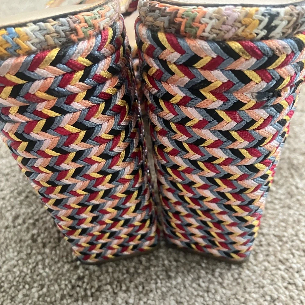 Jessica Simpson Multicolor Braided Platform Sandals